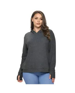 Suéter de entrenamiento de franela para mujer de talla regular y plus size - Ideal para las mañanas frescas, ropa de entrenamiento y capas