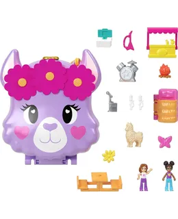 Juego de Aventuras de Campamento Polly Pocket Llama Compacto