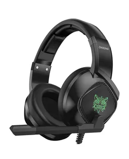 Onikuma K19 Auriculares de Gaming con Cancelación de Ruido Over Ear 3.5mm con Micrófono LED Luces de Volumen Control Silencio Mic para PC Laptop PS4 Teléfono Inteligente