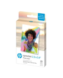 Papel Foto Zink HP Sprocket 2.3x3.4" (Paquete de 20) - Compatible con Impresoras HP Sprocket Select y Plus