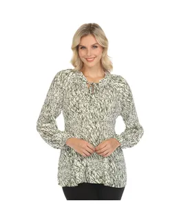 Blusa de Chiffón Estampada de Campesina para Mujer