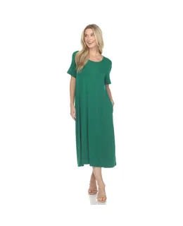 Vestido Midi de Manga Corta para Mujer