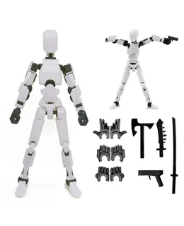 Figura de Acción Titan 13, Figura de Acción Robot 13, Figuras de Acción Multi Articuladas 3D Divertidas, Decoraciones de Escritorio Juego Regalos para Niños Adultos (Blanco)