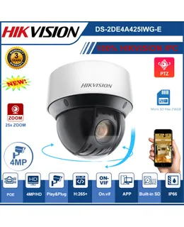 Cámara PTZ IP Auto Tracking 4MP 25x Zoom Darkfighter Hikvision DS-2DE4A425IWG-E