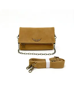 Bolsos de Mano de Doble Capa Zadig & Voltaire para Mujeres, Bolsos de Cadena de Ante