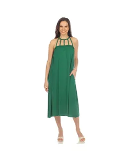 Vestido midi con tiras trenzadas para mujer
