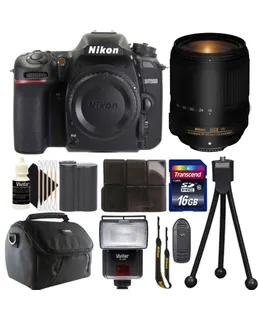 Nikon D7500 20.9MP DX-Format CMOS + 18-140mm Lente + SF-4000 Flash + Tarjeta de Memoria 16GB + Cartera + Lector + Funda + Mini Trípode + Kit de Limpieza 3 piezas