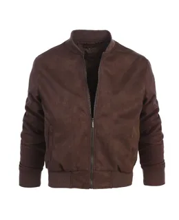 Chaqueta Bomber de Ante Falso para Hombre Gioberti con Acolchado Caloroso Interior