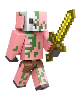 Figura Minecraft Craft-A-Block Zombi, Personaje de Vídeo-Juego Pixelado Auténtico