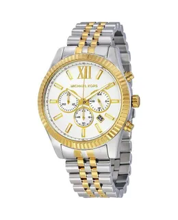 Reloj Michael Kors para Hombre | Colección Clásico | Modelo MK8344 | Caja Redonda | Ø 44mm Acero Inoxidable | Cierre Presión | Movimiento Cuarzo | Dial Plateado | Cristal Mineral | Correa Acero Inoxidable Bicolor | 100m / 10 ATM | Línea Clásico