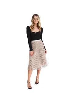 falda reversible para mujer Belle & Bloom Mixed Feeling en beige