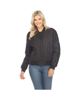 Chaqueta Bomber Ligera y Acolchada con Diamantes para Mujer