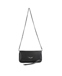 Bolsas de mano Zadig & Voltaire para mujer, Bolsos de hombro cruzado, Bolsos de mano de cuero con cadena, Bolsos de mano de noche
