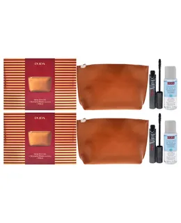 Conjunto Desmaquillante Todo en Uno y de Dos Fases Vamp! para Mujeres por Pupa Milano - Paquete de 2 - 3 Piezas 0.30oz Mascara Todo en Uno 101 Negro, 1.69oz Desmaquillante de Dos Fases, Bolsa de Belleza