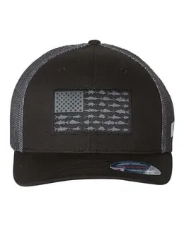 Columbia PFG Fish Flag Mesh Flexfit Sombrero 183681 Negro/ Fish Flag S/M