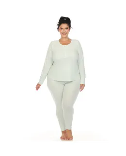 Conjunto de Pijama Waffle de Tamaño Plus