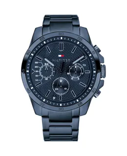 Reloj Tommy Hilfiger para Hombre | Colección Decker | Modelo 1791560 | Caja Redonda | Ø 48mm Acero Inoxidable | Cierre Desplegable | Movimiento Cuarzo | Dial Azul | Cristal Mineral | Correa Acero Inoxidable Azul | 50m / 5 ATM | Línea Lujo