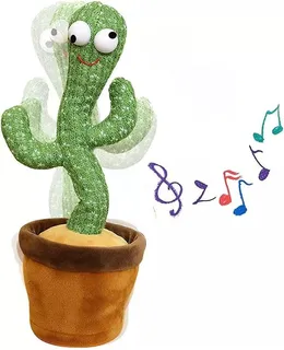 Cactus Danza Juguetes, Cactus Parlante Repite Canta Juguetes 120 Canciones para Bebé 15S Graba Tu Sonido Canta+Baila+Graba+LED