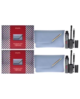Vamp! Pestañas Explosivas y Multiplicador Set - Paquete de 2 por Pupa Milano para Mujeres - 3 Pc 0.40oz Pestañas Explosivas Mascara - 110 Negro, 0.03oz Multiplay Eye Pencil - 09 Negro, Cartera