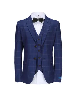 Traje de vestir slim fit de tres piezas de Braveman para hombres con cuadros