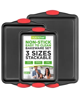 Hornillos de horno de cocina antiadherentes de 3 piezas NutriChef