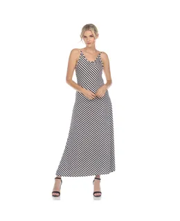 Vestido Maxi Sin Mangas a Rayas para Mujer
