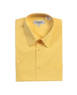 Camisa de Manga Corta Sólida para Hombre Gioberti