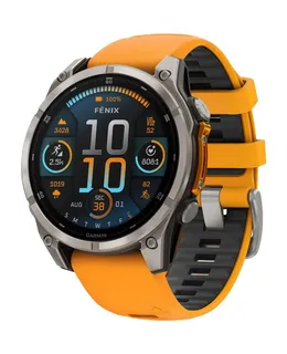 Garmin - Fenix 8 AMOLED 47mm Reloj Inteligente - Titanio y Naranja Spark / Grafito