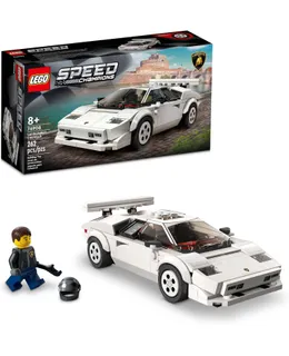 Lego Speed Champions Lamborghini Countach 76908, Modelo de Coche de Carrera Juguetes Replica, Conjunto de Construcción Coleccionable con Minifigura de Piloto de Carrera
