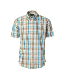 Camisa de Manga Corta a Cuadros para Hombre Gioberti