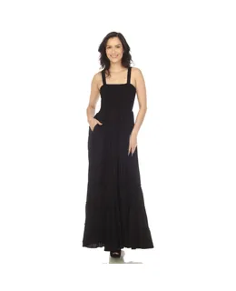 Vestido Maxi de Mujer con Volantes y Escote Cuadrado