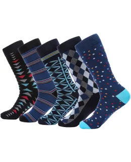 Medias de diseño groovy para hombre Mio Marino 5 paquete - Nocturnas-10-13