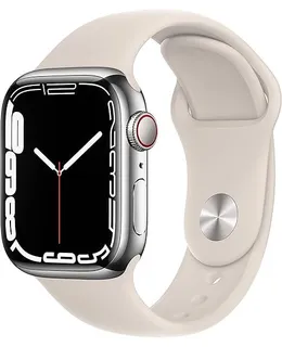 Reloj Apple Serie 7 41mm (GPS + Celular) Plata con Correa Deportiva Starlight - Buen Estado Recondicionado