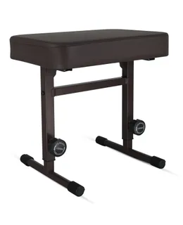Pulpito de Piano con Asiento Acolchado Estilo T Marrón | Taburete de Piano Ajustable en Altura de 17 a 22 Pulgadas | Silla de Piano (Cuero PU)