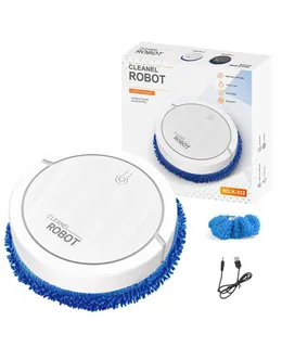 Aspiradora Robótica, Libre de Enredos, Sólida Succión, Delgada, Bajo Ruido, Aspiradora Hómeda y Seca con Toalla Removible (Blanco)