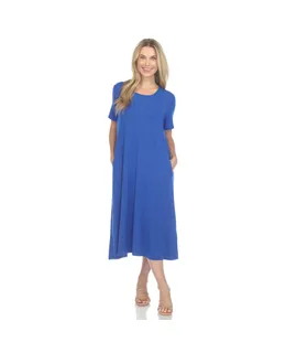 Vestido Midi de Manga Corta para Mujer
