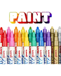 Marcador de pintura Mitsubishi (Uni) PX-21 Pequeño, Lápiz Industrial 0.8-1.2mm, Lápiz de Logística (Se puede usar para pintura de reparación de automóviles), Blanco, Paquete de 12