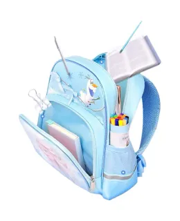 Mochila Disney para estudiantes de primaria de 1º a 3º grado, transpirable, ligera, elegante, bolsa escolar para niños de jardín de infancia, Elsa Princesa Púrpura
