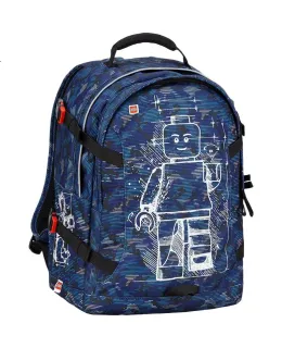 Mochila Infantil LEGO, Bolsa de Hombro para Grados 1-3 Ligera y Ergonómica con Compartimentos Dobles Luminosos, para Niños y Niñas, Azul 20041, Regalo de Año Nuevo