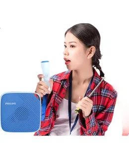 Amplificador Bluetooth Inalámbrico PHILIPS TAS4405, Altavoz Karaoke Portátil, Reproductor de Tarjetas, Micrófono Karaoke, Guía de Tour para Niños, Enseñanza en el Aula, Versión de Dibujos Animados