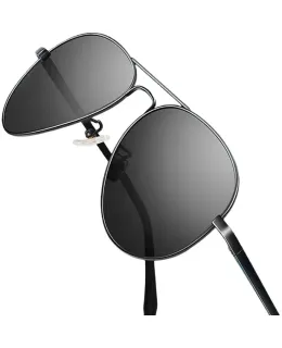 Gafas de sol polarizadas VEGOOS para hombres, estilo clásico de aviador, gafas de estilo ranurado, gafas de sol de conducción elegante