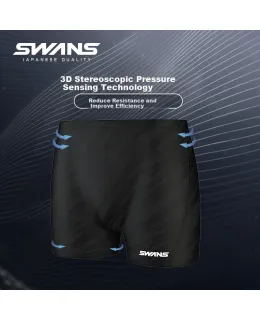 Traje de baño de natación para hombres SWANS Boxer Briefs de pantalones cortos de natación de secado rápido para entrenamiento profesional Negro XL