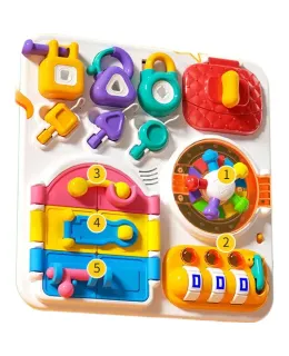 Tabla Educativa Multifuncional Auby Montessori Early Education Knowledge Children's Educational Game Table Locking Board, Regalo de Cumpleaños para Edades 1-3