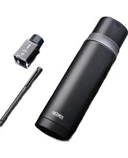 Taza Termo (TAZA TERMO) 500ml Aislada, Botella de Agua para Oficina con Tapa, Taza Simple para Conservar el Frio para Hombres y Mujeres, FEI-501 BK Negro