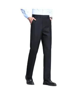 Pantalones de vestir para hombres FIRS, pantalones de negocios resistentes a las arrugas, pantalones casuales, ropa formal profesional, pantalones cargo elásticos de pierna recta para papá