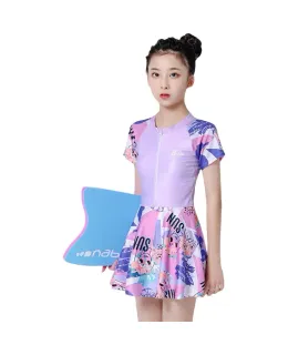 Bañador de una pieza para niñas Barbie para niños mayores, elegante traje de baño para niñas y estudiantes de secundaria