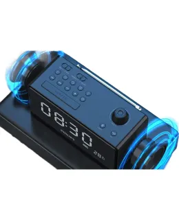 ALTAVOZ DEEJAY (ALTAVOZ DEEJAY) TAR3578 Altavoz de escritorio Bluetooth Altavoz de alarma Radio para ancianos Multifuncional portátil de noche con estante de cama con caja blanca