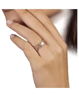 Anillo Micro-Incrustado APM Monaco Mother-Of Heart, Joyería para Mujeres, Anillo de Plata, Accesorio de Moda, Regalo de Año Nuevo