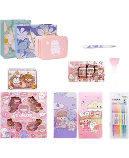 Conjunto de regalo completo Danmiqi Planner Guka, cuaderno de planificación para estudiantes de primaria, juguetes de juego de rol para niñas, regalo de cumpleaños