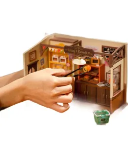 Rolife (Rolife) Casa de Muñecas DIY Panadería, Modelo de Juguetes de Bloques de Construcción para Adultos, Regalo de Cumpleaños para Niños